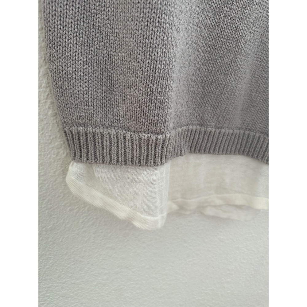 Brochure Walker Corbin Grey Knit Sweater Layered Linen Cotton XS - Picture 6 of 10